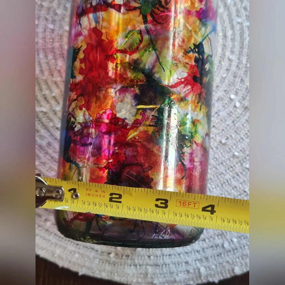 Illuminated Alcohol Ink Colorful LED Rechargeable USB Wine Bottle Light Decor